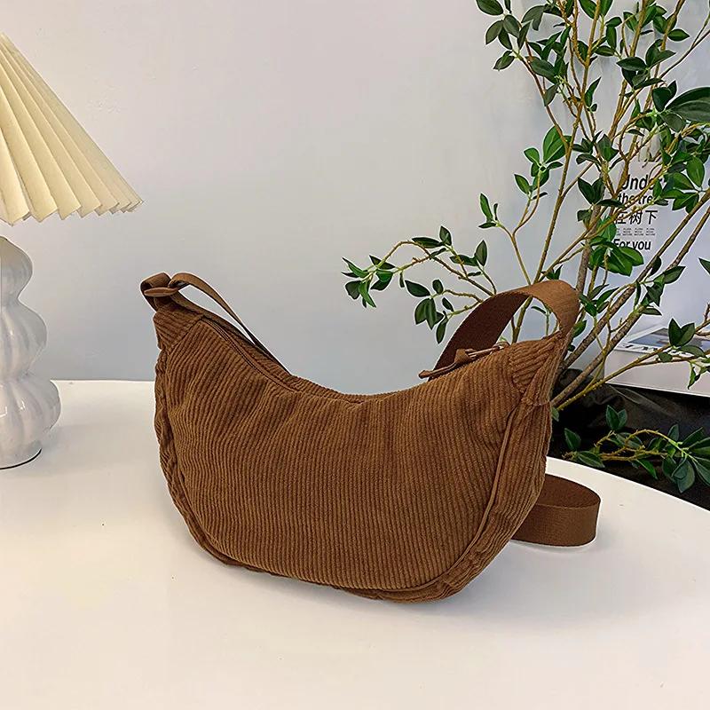 Fashion Women's Hobos Sac Soft Leather Shoulder Messenger Bags for Women Wide Female Half Moon Purse and Handbags Brand