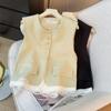 Women Lace Patchwork Vest Korean O Neck Casual Sleeveless Jackets Female Loose Waistcoat Vintage Chic Tops Women Clothing