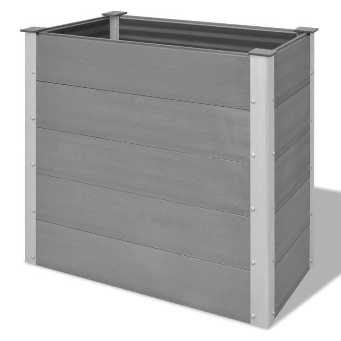 Jardinière - WPC - 100 x 50 x 91 cm - Gris - Composite bois-plastique - Rectangulaire