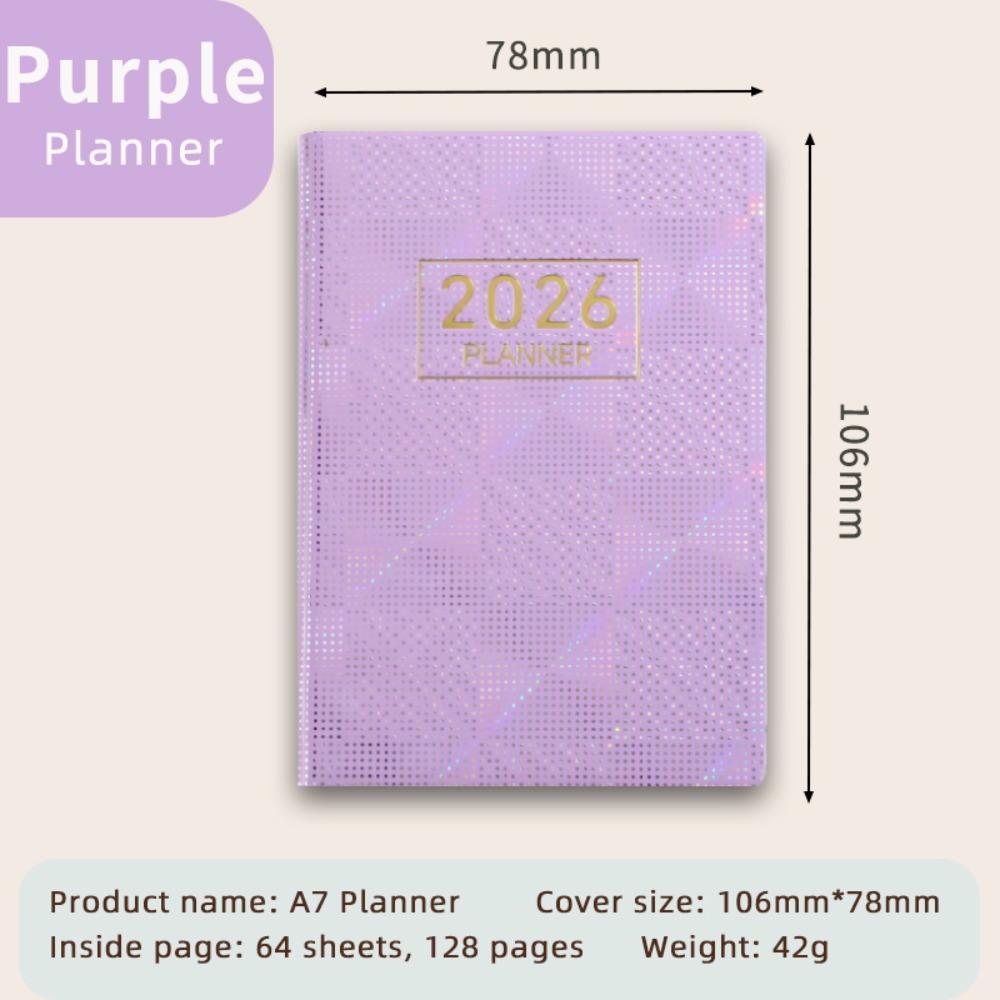 High Quality A7 2026 Agenda Book Pocket with Calendar Appointment Book Notebooks School Office