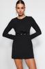 Women's Fashion Casual Standard Sleeve Mini Navy Blue Collar Detailed Lined Chiffon Woven Dress