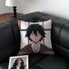 B-Bungo Stray Dogs Pillow Case Anti-Dustmite Pillowcase Invisible Zipper Silky Short Plush Sofa Cushion Cover
