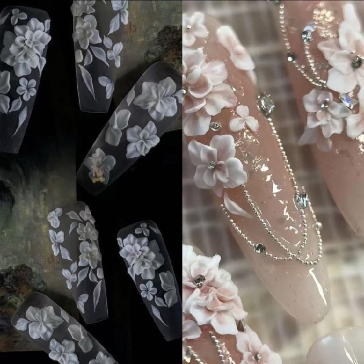 Multipurpose Nail Art Template Tool Stylish Silicone Nail Art Molds Embossing Carving Templates for Nail Enthusiasts