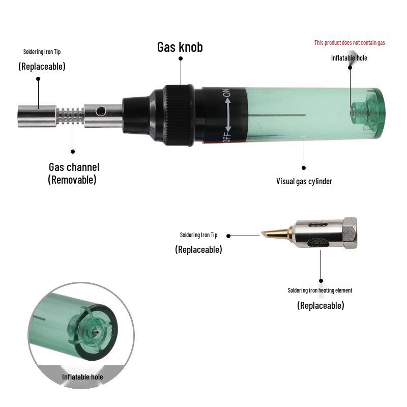 12-in-1 Gas Soldering Iron Kit: Compact Set for Household Welding and Repair.