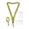 Retractable Elastic Lanyard Set Stretchy Scrunchie Style Neck Lanyards with 2 Waterproof ID Card Holders Key Decoration
