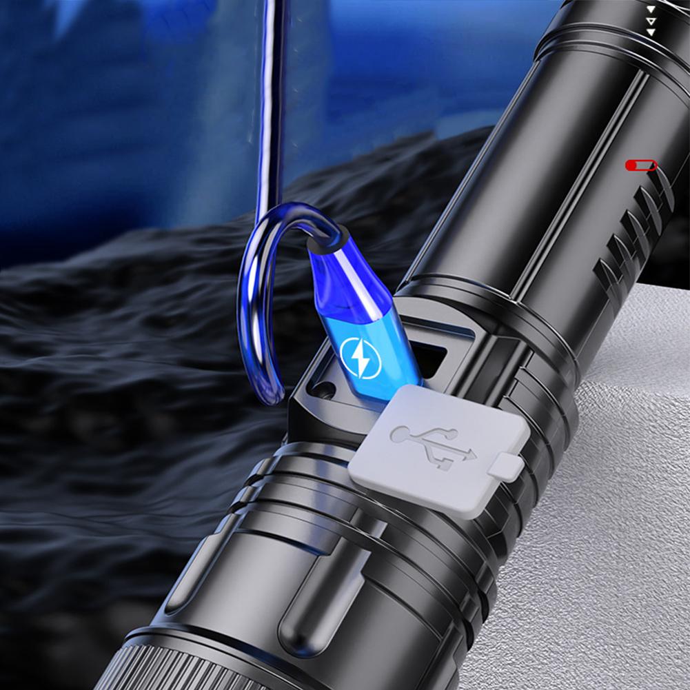 500LM Multifunction Flashlight Type C USB Charging LED Camping Flashlight Portable Handheld Light Waterproof for Outdoor Camping