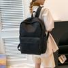 Large Capacity Casual Backpack New Solid Color Schoolbag Simple Storage Backpack