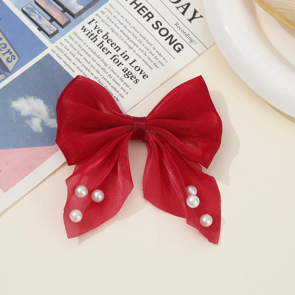 1pc Spring/Summer Bowknot DIY Apparel Accessories Pearl Bowknot Hair Clip Hair Accessories