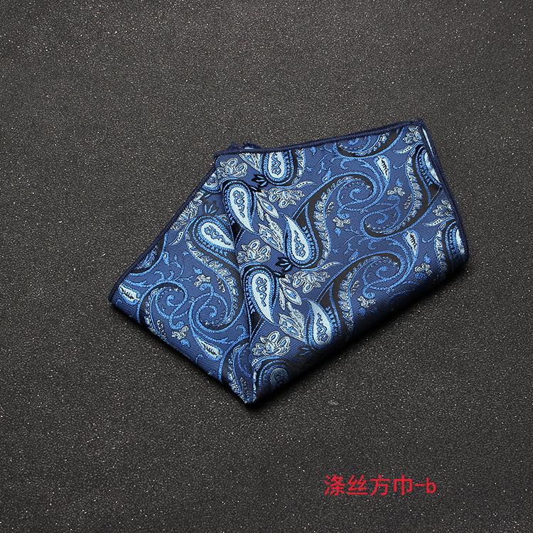 Men'S Banquet Guests Wedding Groom Suit Dress Pocket Towel British Retro Cashew Flower Striped Square Towel