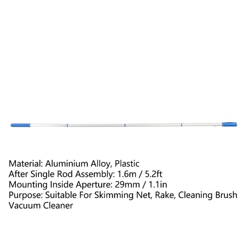 4 Section Aluminium Telescopic Pole 1.6 Meter Swimming Pool Pole Pool Cleaning Accessories For Skimmer Nets Vacuum Heads