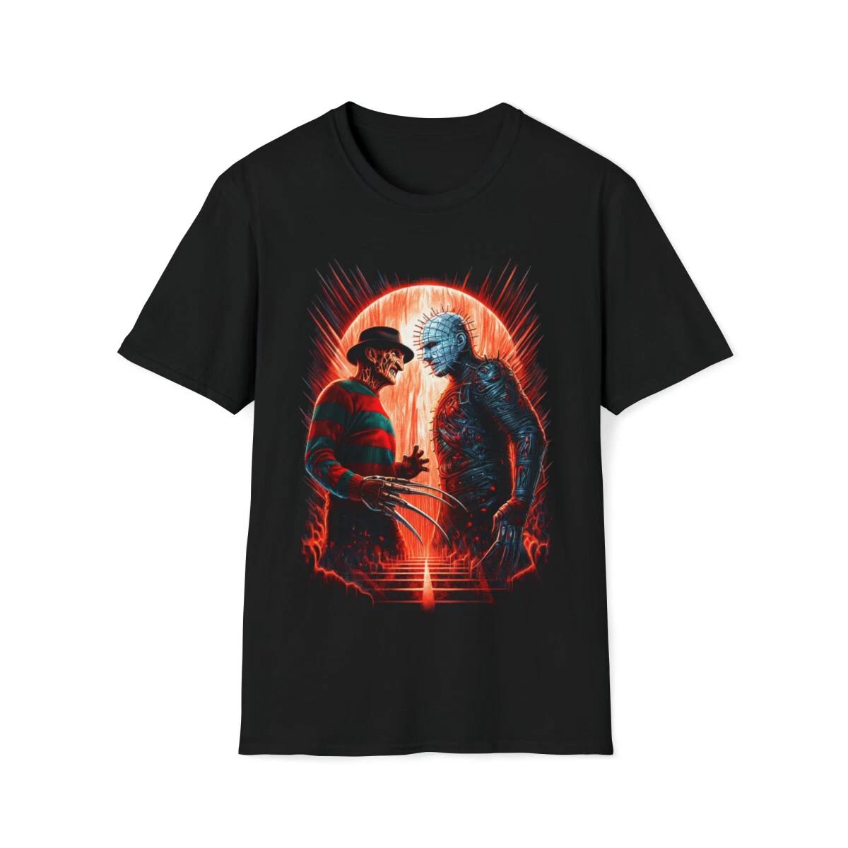 Freddy vs. Pinhead T-Shirt - A Clash of Hellish Nightmares S