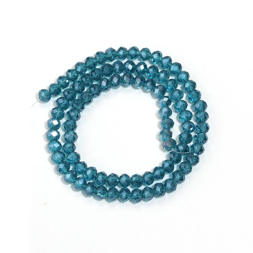 3 4 6 8 10 mm Rondelle Kristal Kralen Pauwblauw Platte Geslepen Glazen Kralen Losse Kralen Voor Sieraden Maken DIY Armbanden Ketting
