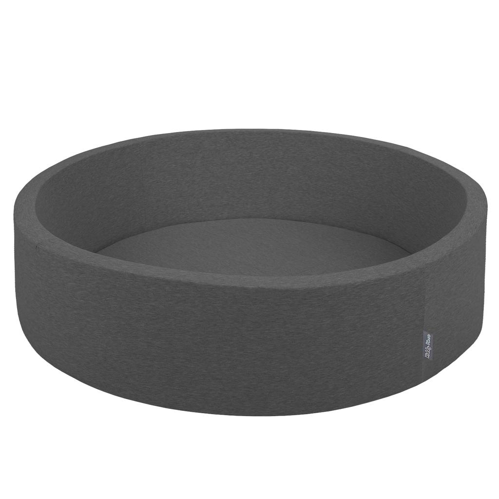 KiddyMoon round ball bath ball pool 120x30cm/no balls 7cm ball pits colourful balls for babies play bath toddlers, dark grey