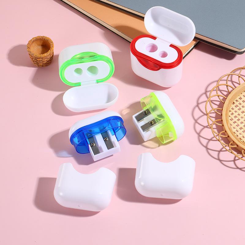 Headphone-Style Double-Hole Manual Pencil Sharpener for 11mm & 8mm Pencils - Student Stationery