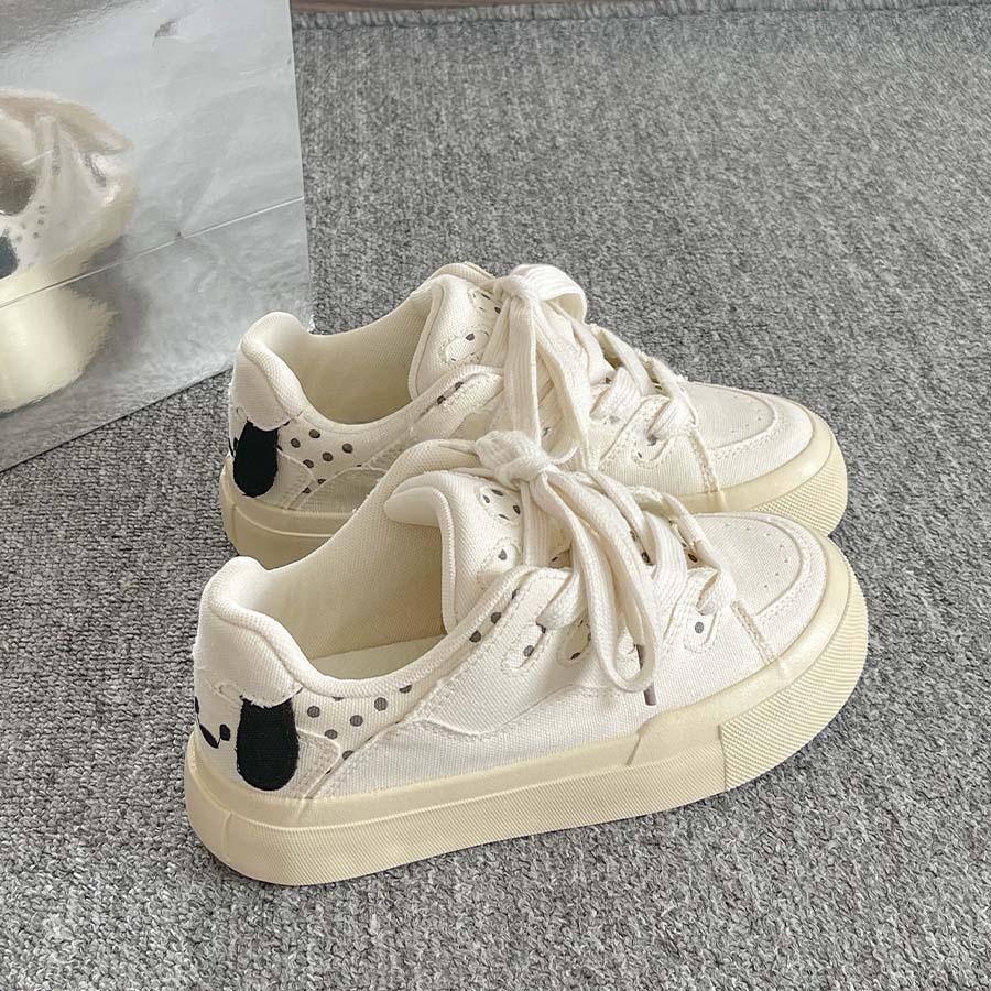 Casual board shoes women's shoes cute puppy bread shoes women's new spring and summer outer wear platform white shoes women