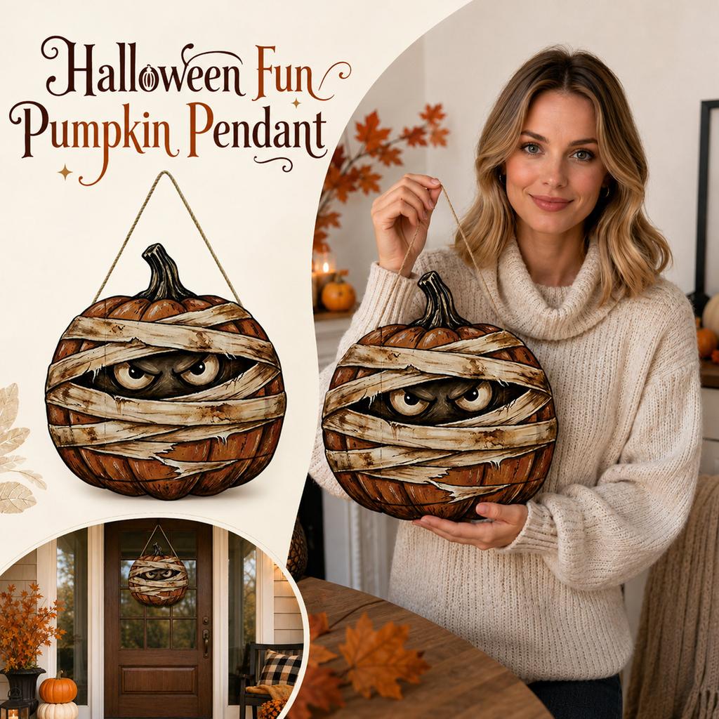 Halloween Wooden Hanging Sign Pumpkin Wall Decor for Home Decoration