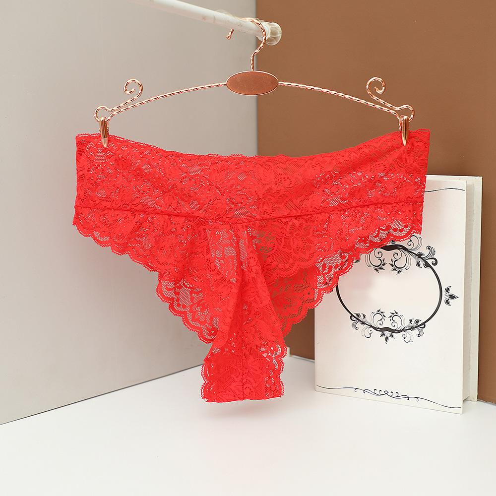 Transparenter französischer Spitzen-Tanga Damenhöschen Sexy G-String Damen nahtlose Unterwäsche 201