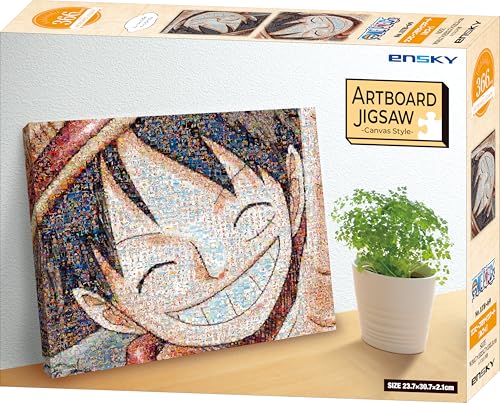 ENSKY ONE PIECE Mosaic Art [Luffy] 23.7 x 30.7 x 2.1 cm Artboard Jigsaw Puzzle, 366 Pieces, ATB-69