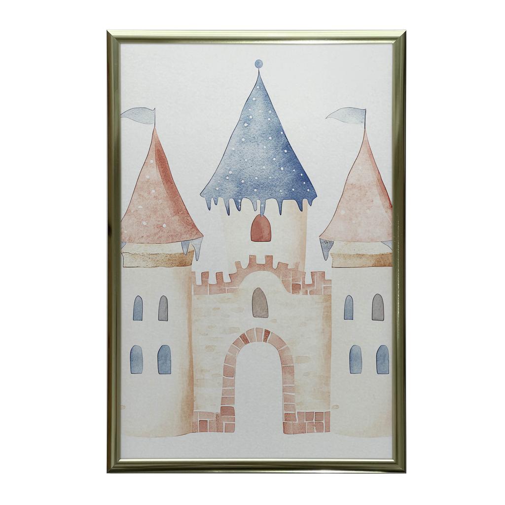 Plakat Zamek Marzeń Plakat Zamek Marzeń, 50X70 Cm, Rama Drewniana Ciemny Brąz, Papier Matowy 230 Gsm