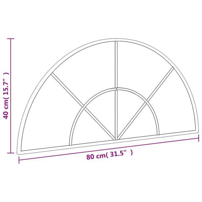 VidaXL Wall Mirror Black 80x40 Cm Arch Iron 358651