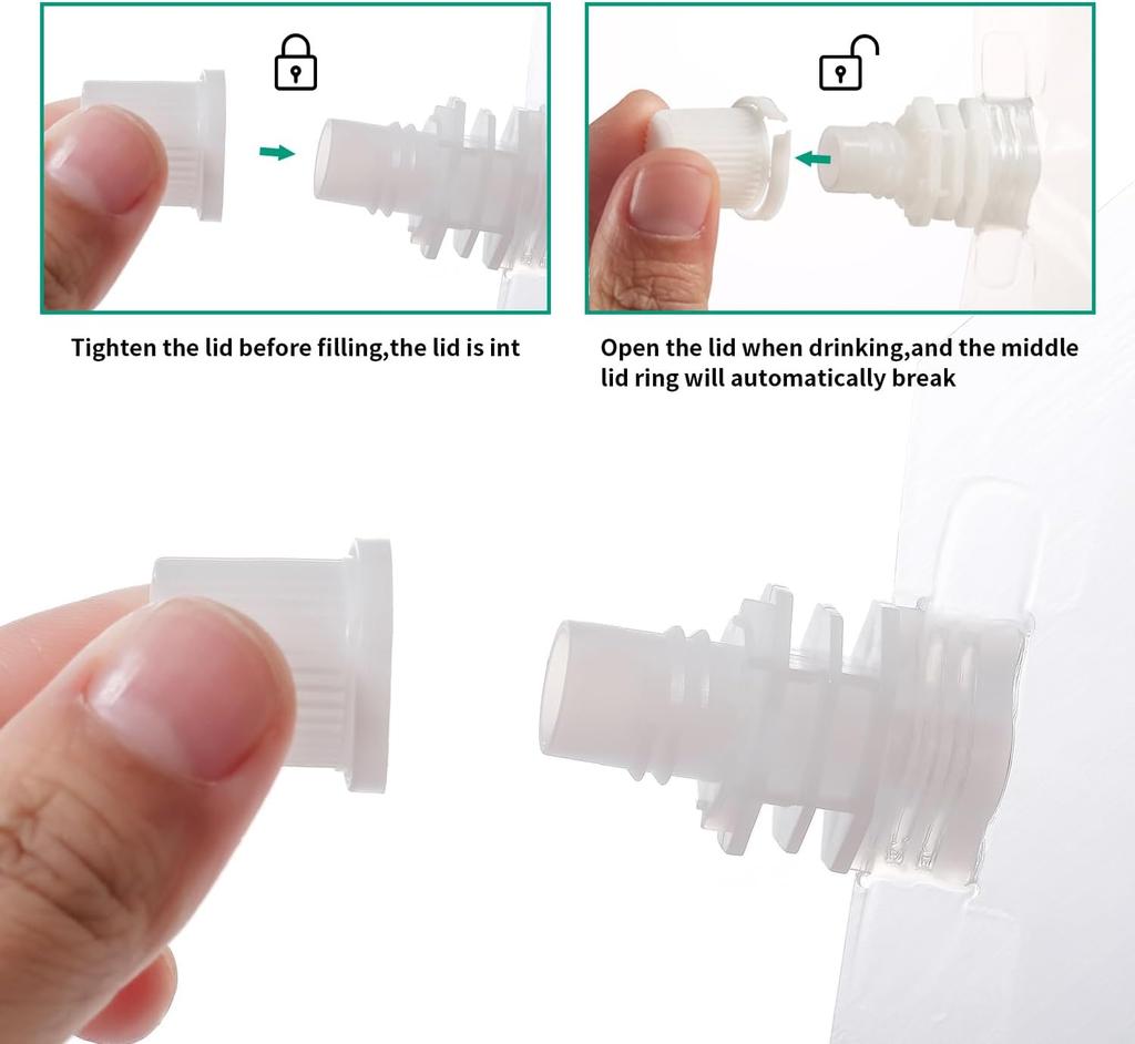 Clear Plastic Flasks  and Reusable Drink Bags Leak-Proof for Trave Outdoor Sport Running Enthusiasts Concerts 8oz 16oz 32oz