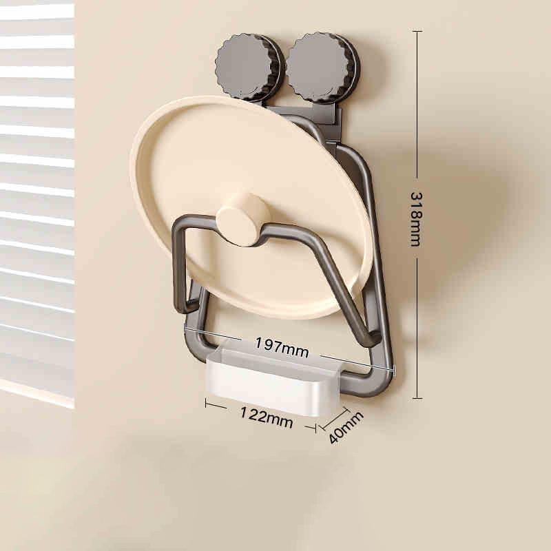 Pot Lid Organizer Rack,2/3 Tier Pot Lids Holder for Cabinet Door/Wall, Adhesive Wall/Door Mounted Rustproof Pot and Pan Cover