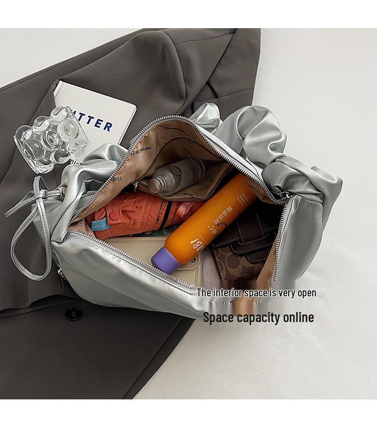 Niche Design Pleated Soft Leather Cloud Bag – Large Capacity, Trendy Single Shoulder Underarm Bag