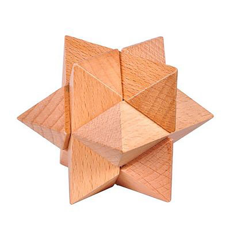 Beechwood Kongming Lock & Luban Puzzle Set for Kids - Wooden Mortise and Tenon Toy