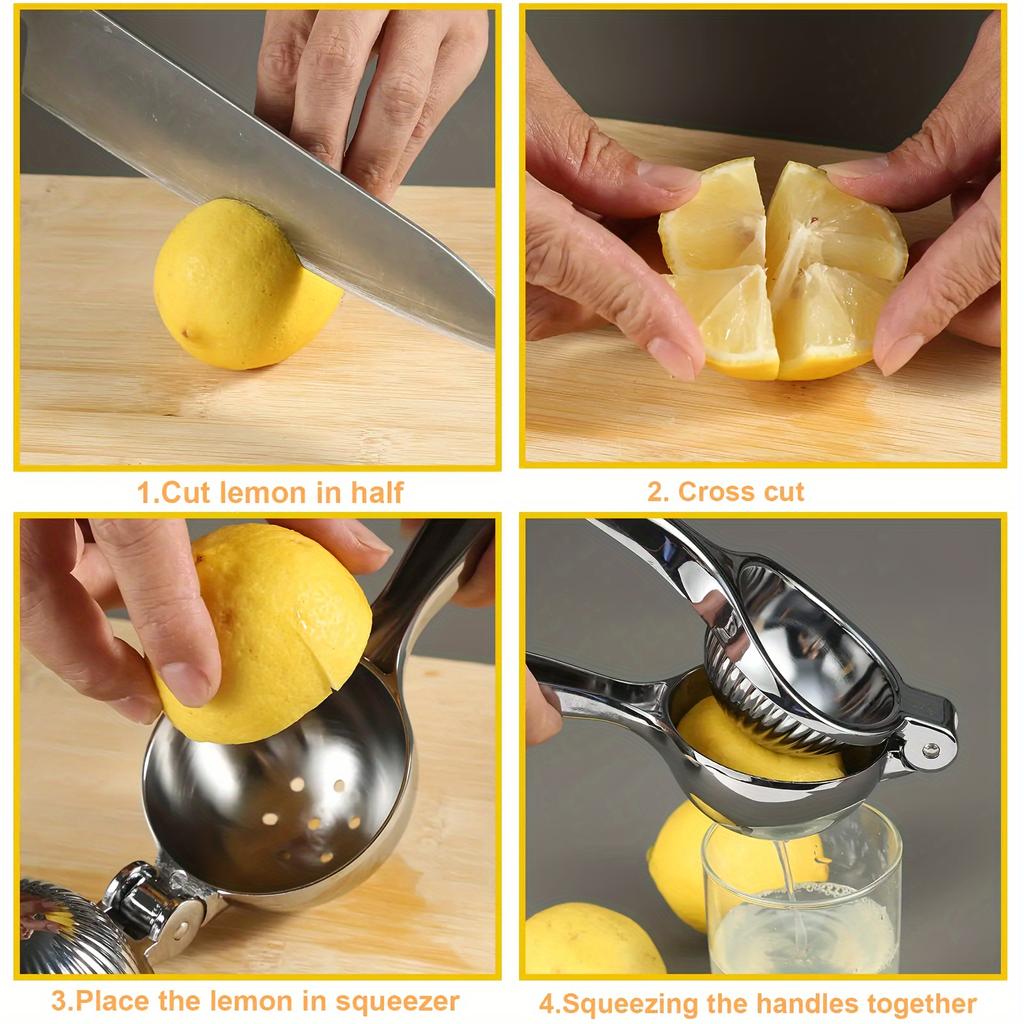 Stainless Steel Manual Citrus Fruit Press , Compact Handheld Citrus Juicer for Oranges, Lemons, Limes , Durable Kitchen Tool for Fresh Juice,