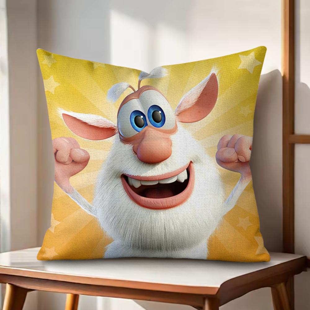 Cute FourbobBooba Cushion Cover Natural Linen Organic Fabric DoubleSided Printing Couch Pillow Covers Home Decor