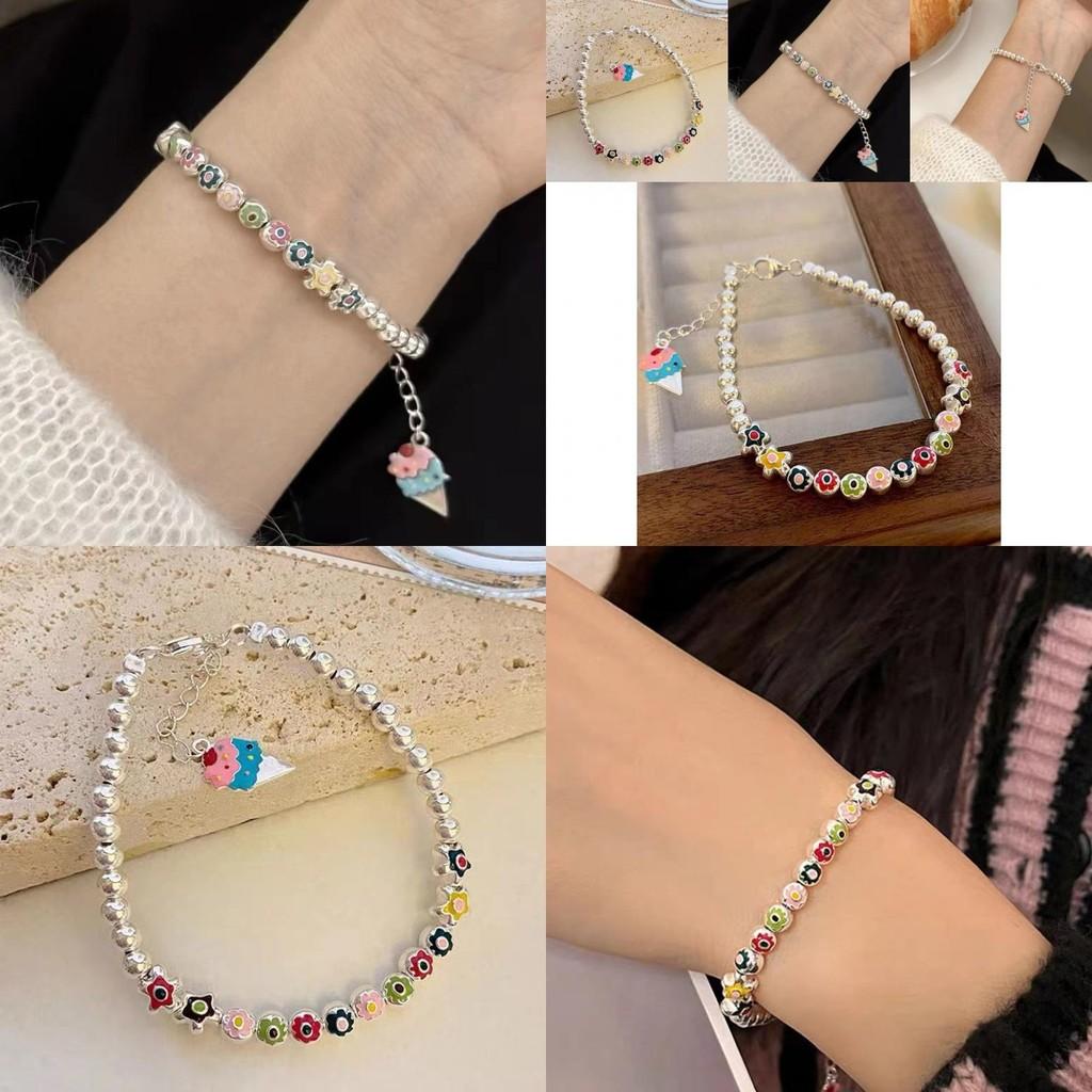 Charming Floral Beaded Bracelet For Women Summer 2024 Fresh Sweet Elegant Style