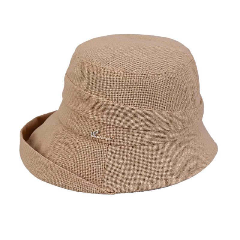 Hat women's summer high-end straw straw hat new breathable bucket hat outdoor sunshade sun protection hat