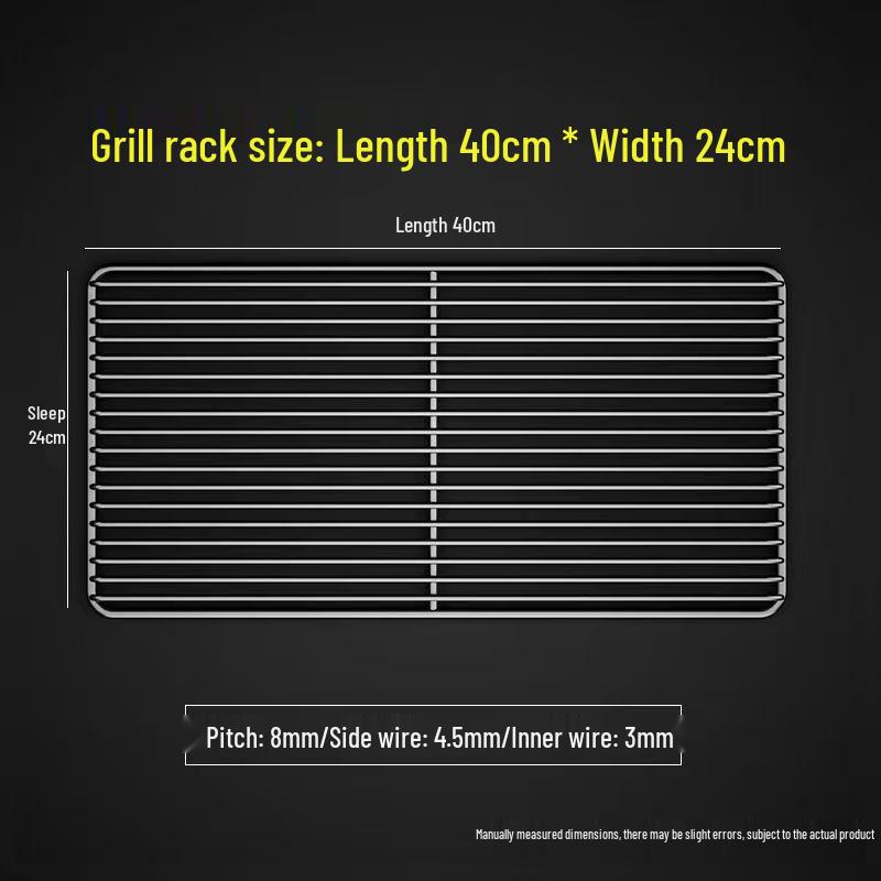 Rectangular 304 Stainless Steel BBQ Grill Net with Legs – Ideal for Draining Water & Oil, Oven Drying & Baking.
