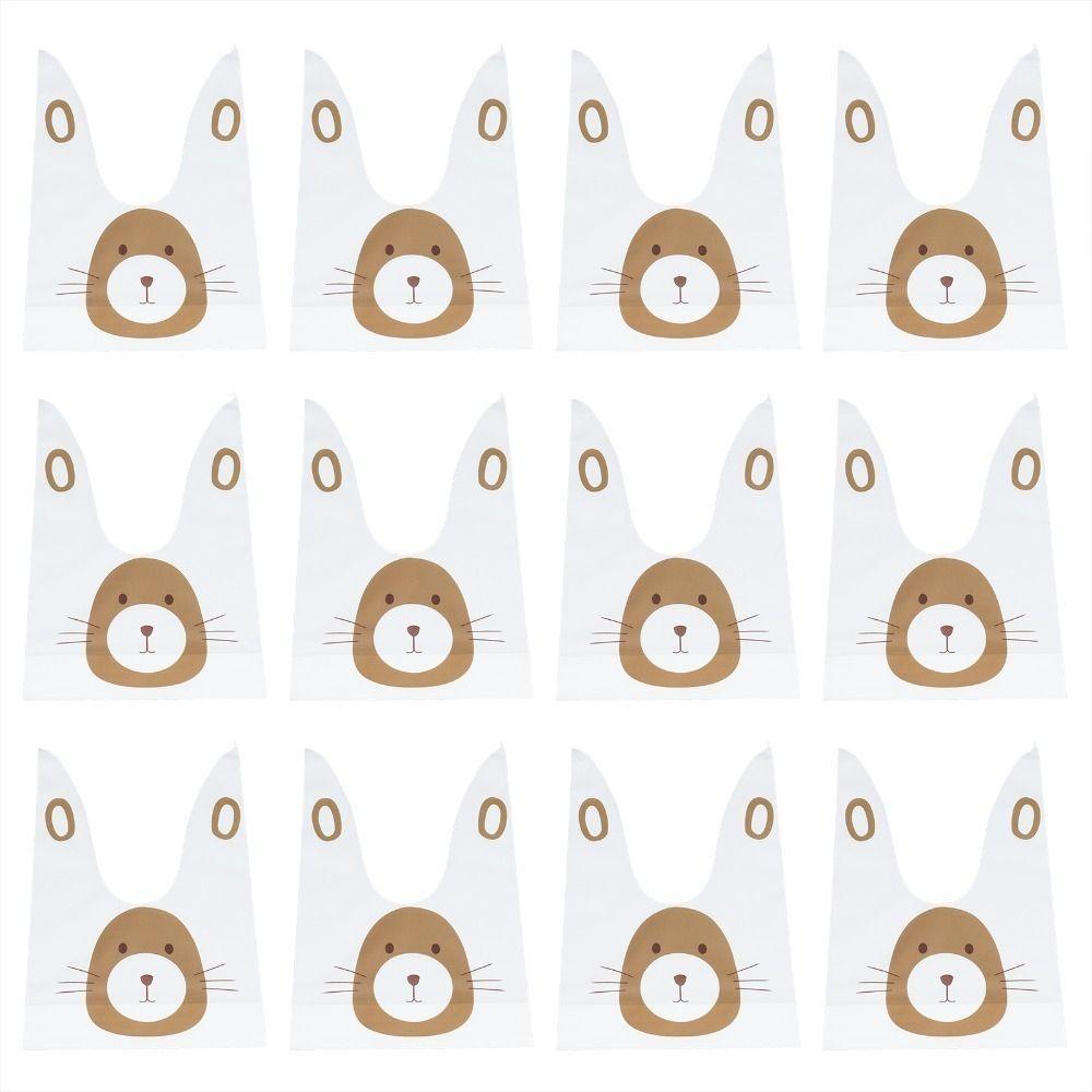 50PCS Long Ear Treat Bags Bunny Sheep Mouse Print Gift Packaging Bags  Qingtuan Snack Gift Packaging