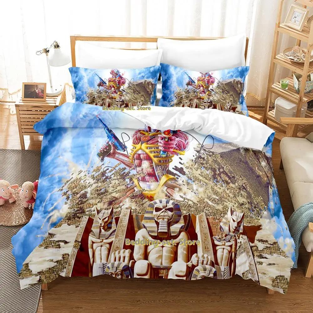 

Новый комплект постельного белья Hip Hop Maiden Heavy Metal, комплект из трех предметов для спальни для взрослых и детей, пододеяльник, комплект постельного белья queen-size 70x133cm 2pcs