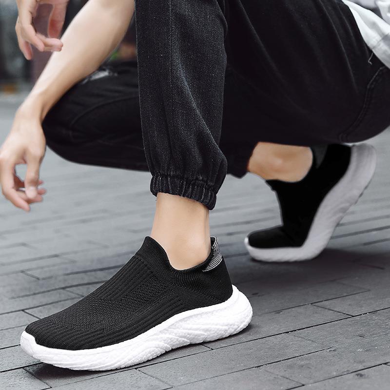 Couple socks shoes summer simple casual shoes one pedal lazy shoes lightweight mesh large size sports men's shoes
