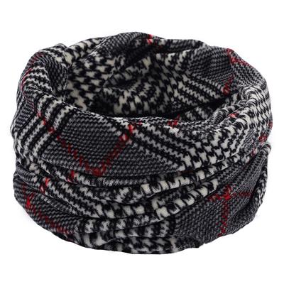 Herbst und Winter Bedruckter Warmer Plüsch-Halswärmer Einzelschlaufe Doppellagiger Gestrickter Überziehschal