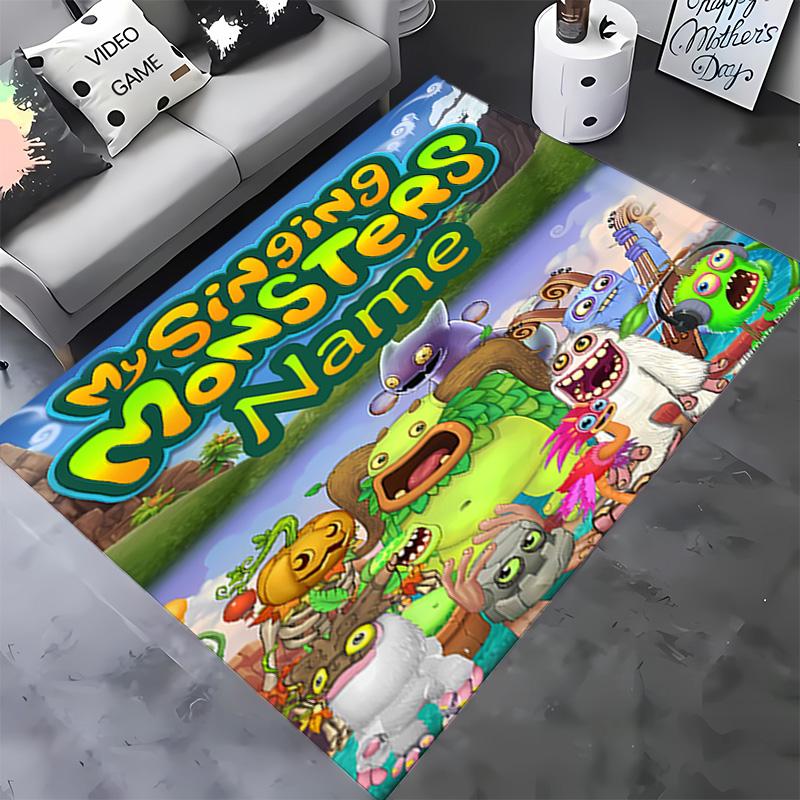 Customizable Name My Singing Monsters Mat-Non Slip Backing,Suitable for Living Room, Bedroom,Bathroom-Soft,Durable,Perfect Gift
