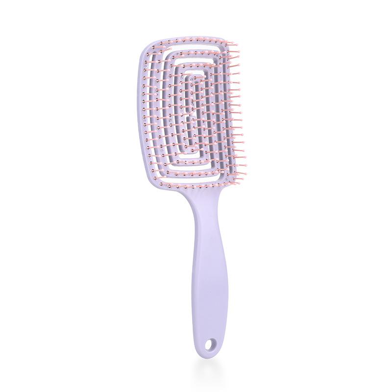 

1 шт. эластичная массажная расческа, выдолбленная щетка для волос, массажные расчески для кожи головы, средство для распутывания волос, быстрая сушка феном, инструмент для распутывания фиолетовый