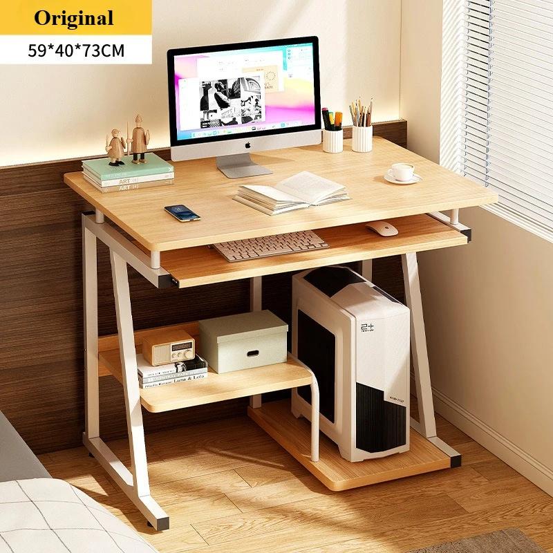 Small Computer Desk for Small Spaces Writing Table with Stand Keyboard Tray Monitor Storage for Home Office Laptop Table
