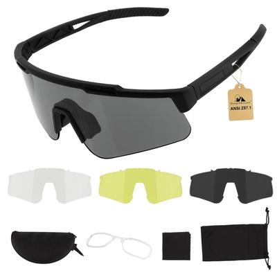ToopMount Taktisches Schießen Einfache Linse UV400 Airsoft Perfekt für und Alltagsgebrauch Brille, Antibeschlagbrille, Sonnenbrille, Kurzsichtigkeitsfreundlich, 3-Linsen-Set,