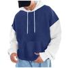 Men's Contrast Color Loose Drop Shoulder Sleeves Hoodies Men's Casual Sports Hoodies