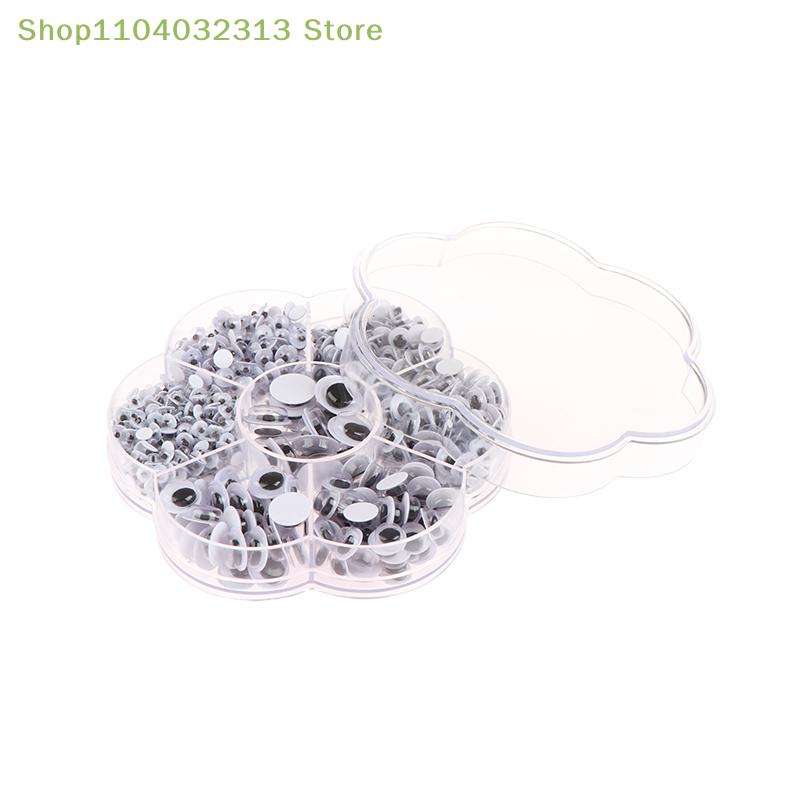 petite700PCS Mixed 4/5/6/7/8/10/12mm Dolls Googly Wiggly Eyes DIY Scrapbook Self-adhesive Moving Eyes For Toys Accessories