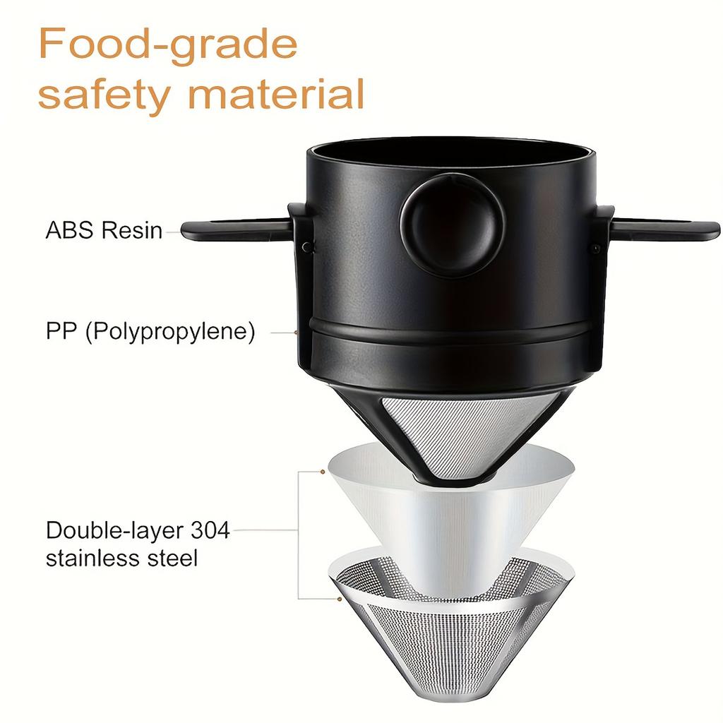 Coffee Filter Cup Portable Reusable Pour Over Coffee Maker Filter Mini Collapsible Paperless Coffee Dripper For Travel Camping