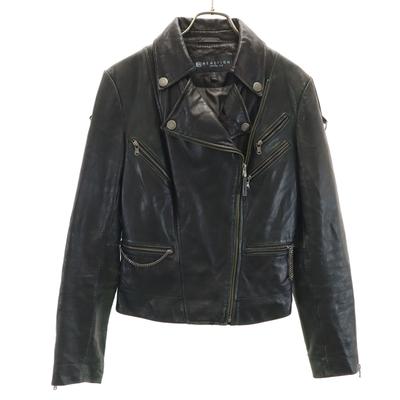 KENNETH COLE REACTION Leather Double Riders Jacket M Black Women Used
