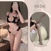 Sexy lingerie sexy lace three-point small chest shows big pearl seduction thong no-take suit female tease