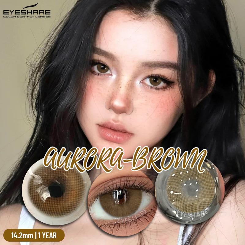 

EYESHARE Цветные контактные линзы 2 шт. Желто-зеленые натуральные и удобные контактные линзы Рассветно-голубые модные контактные линзы Цветные косметические линзы