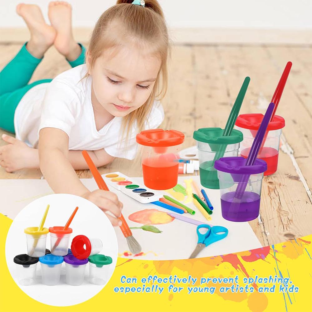 10-Color Pig Bristle Brushes & Wash Set: Children's Doodle Painting Kit