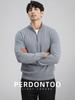 Luxurious, Soft, and Skin-friendly Men's Slim-fit Half-zip Stand-collar Wool Sweater; Thickened for Warmth In Autumn and Winter.