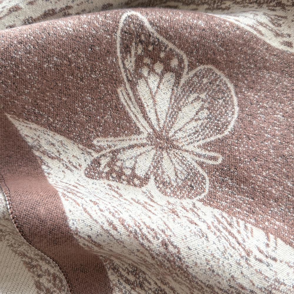 Luxury Butterfly Print Faux Cashmere Scarf: Warm, Stylish Color-Block Shawl for Women, Perfect Winter Neck Warmer